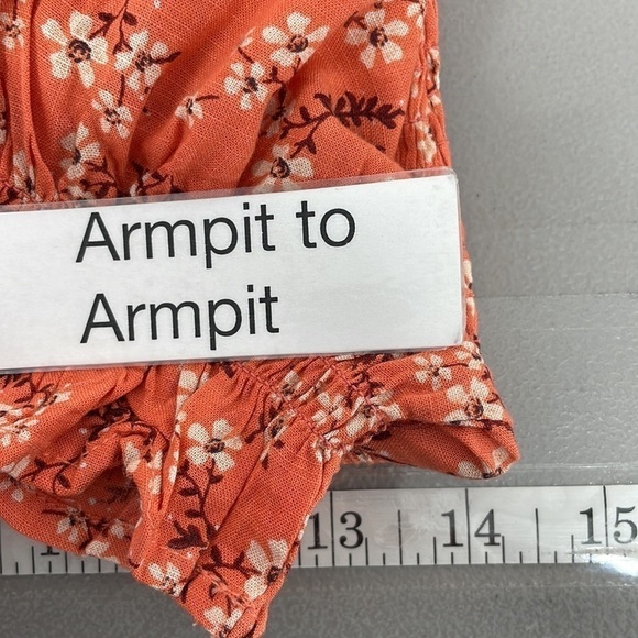 Bila 77 NWT Rowena Top Smocked Floral Coral Peplum Size Small S - Picture 14 of 16